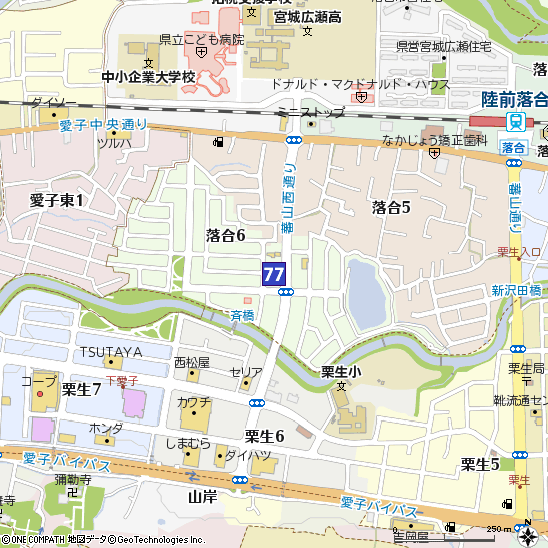 栗生支店付近の地図